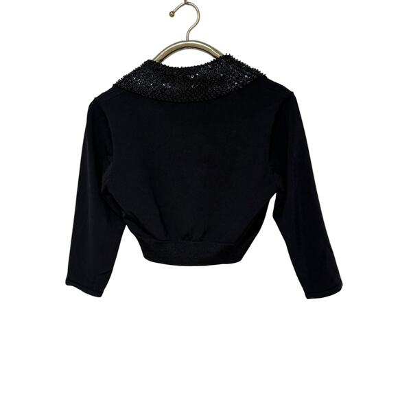 White House Black Market Beaded Shrug Cropped Cardigan L - Picture 4 of 5